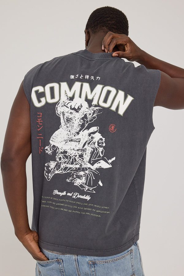 Common Need Kuzushi Muscle Tank Washed Black Online