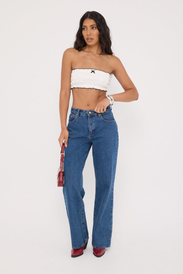 Luck & Trouble Verona Ruched Bralette White on Sale