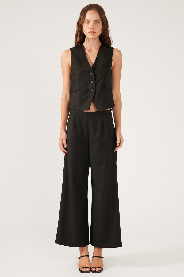 Perfect Stranger Maeve Relaxed Tailored Vest Black on Sale