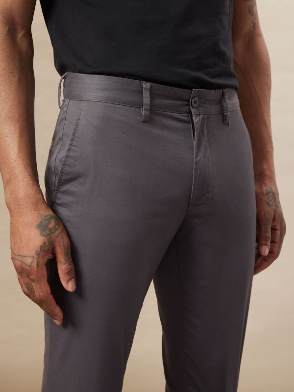 The Brunswick Slim Chino Pant in Iron Grey Hot on Sale