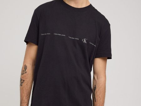 Calvin Klein Logo Repeat Tee Black Supply