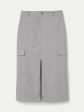 The Cargo Midi Skirt in Light Grey For Cheap