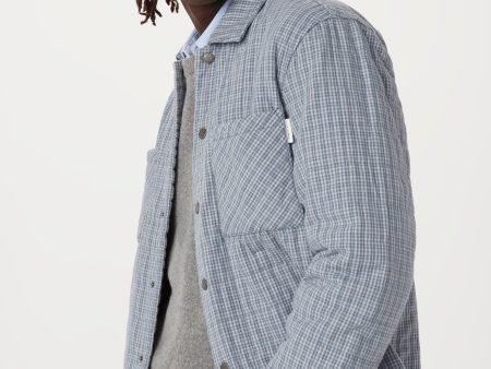 The Quilted Overshirt in Blue Sale