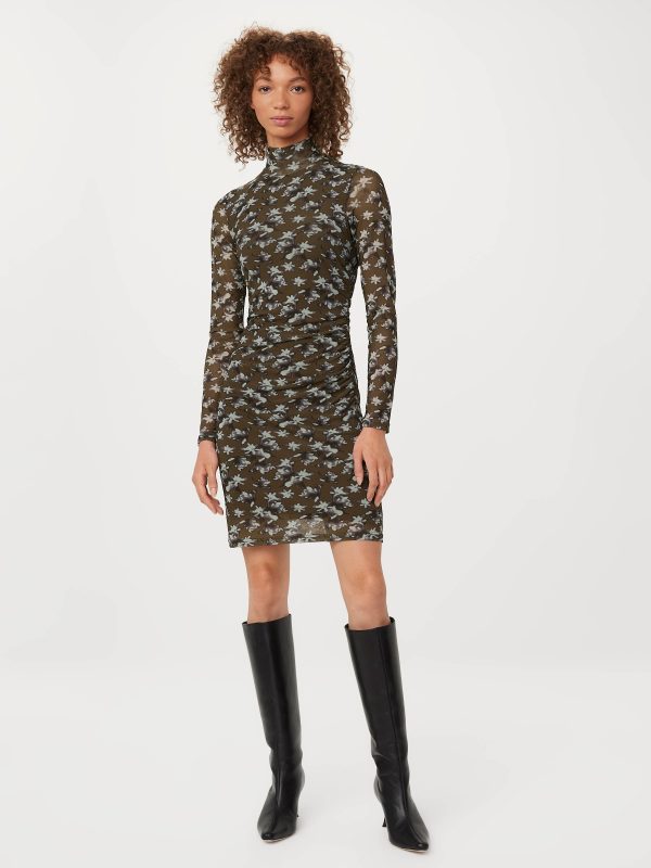 The Mock Neck Mini Dress in Dark Olive Fashion