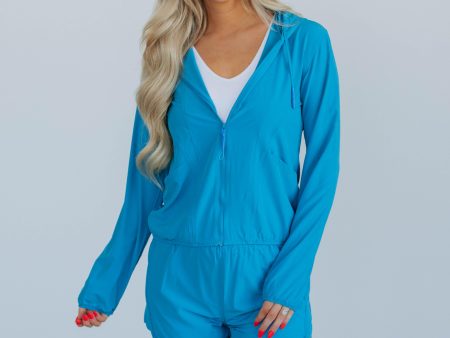 Londyn Lightweight Jacket - Cerulean on Sale