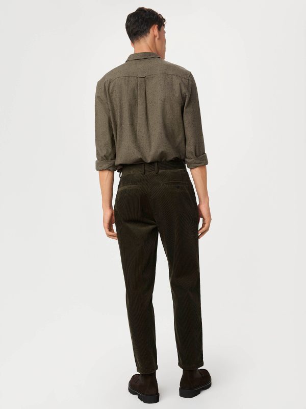 The Jamie Tapered Corduroy Pant in Dark Taupe Online Sale