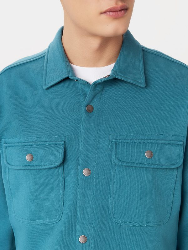 The Jordan French Terry Overshirt in Mallard Blue Discount