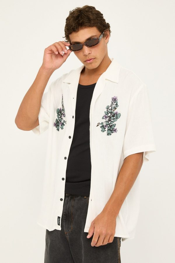 Thrills New Growth Bowling Shirt Heritage White Online