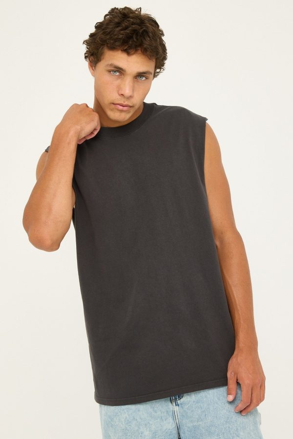 As Colour Heavy Faded Tank Faded Black Sale