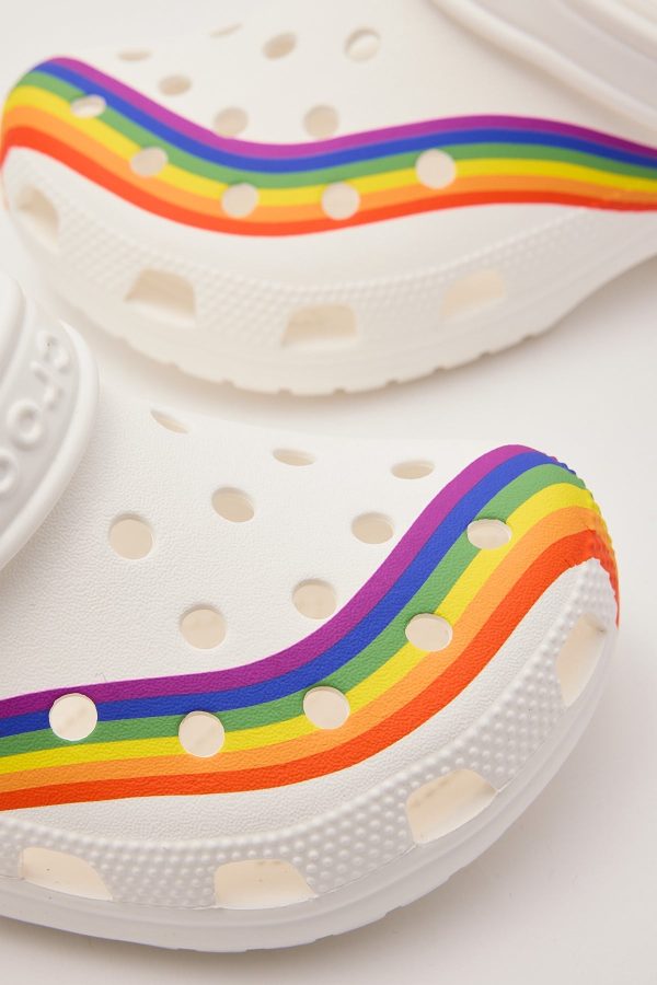 Crocs Classic Rainbow Dye Clog White Multi For Discount