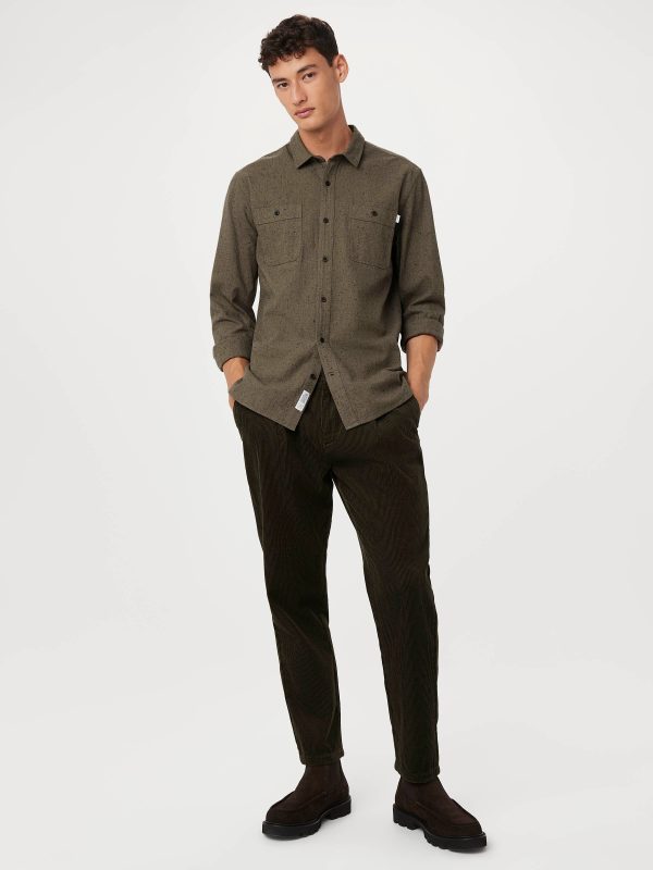 The Jamie Tapered Corduroy Pant in Dark Taupe Online Sale