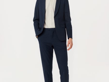 The Colin Tapered Seersucker Pant in Deep Blue For Sale