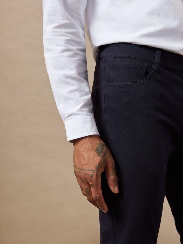 The Brunswick Slim Flex Pant in Navy Hot on Sale