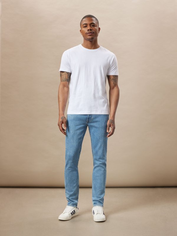 The Hugo Skinny Jean in Medium Blue Hot on Sale