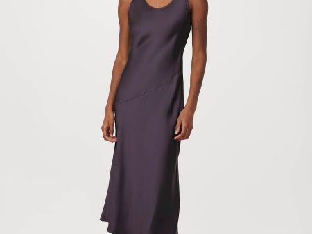 The Asymmetrical Slip Dress in Dark Purple For Sale