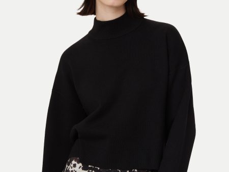 The Compact Mockneck Sweater in Black For Discount