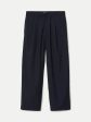 The Theo Pleated Baggy Pant in Deep Blue For Discount