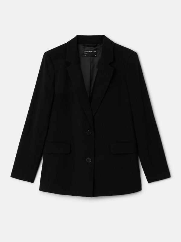 The Relaxed Single Breasted Blazer in Black Hot on Sale