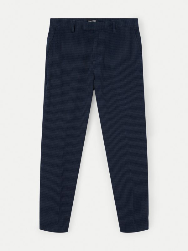 The Colin Tapered Seersucker Pant in Deep Blue For Sale