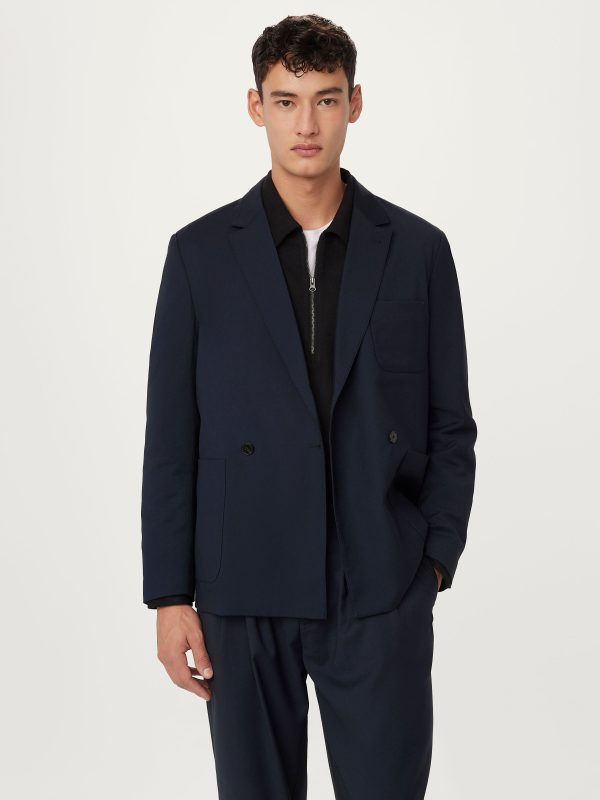 The Double Breasted Jacket in Deep Blue For Sale