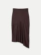 The Asymmetrical Midi Skirt  in Dark Chocolate Hot on Sale