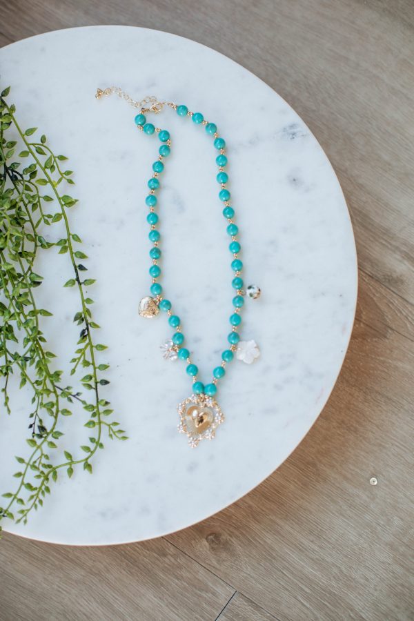 Over The Heartache Necklace - Turquoise For Discount