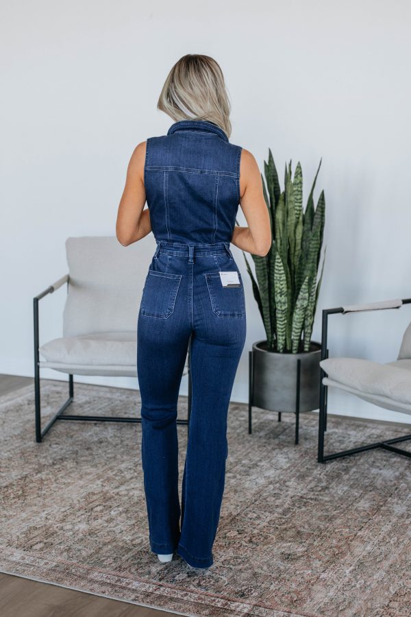 Rovie Denim Jumpsuit Hot on Sale