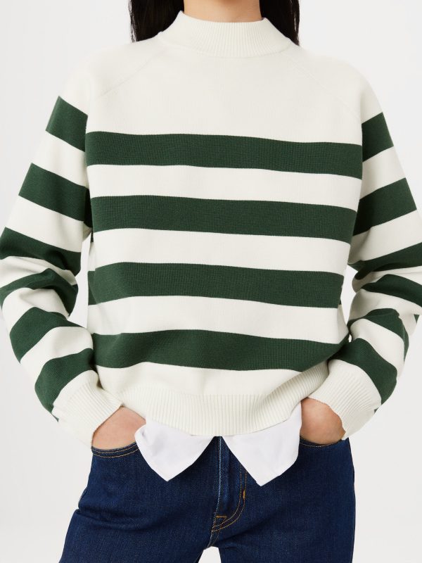 The Compact Mock Neck Sweater in Dark Green For Discount