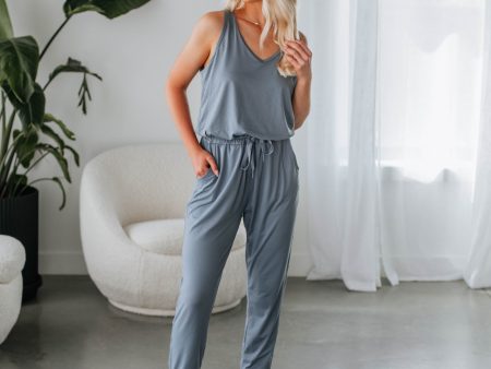 Stellie Jumpsuit - Slate Grey Online