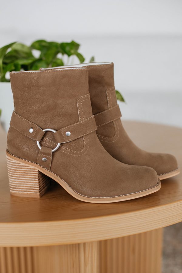 Staying In My Lane Boots - Dark Taupe Cheap