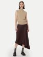 The Asymmetrical Midi Skirt  in Dark Chocolate Hot on Sale