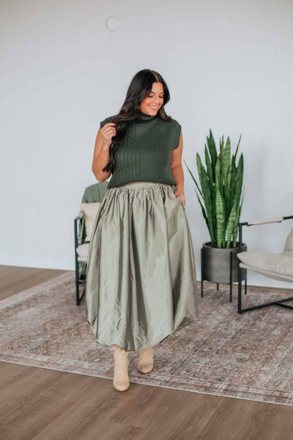 Stop & Stare Skirt - Olive For Cheap