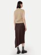 The Asymmetrical Midi Skirt  in Dark Chocolate Hot on Sale