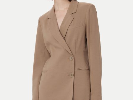 The Fitted Blazer Dress  in Taupe Fashion