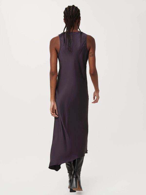 The Asymmetrical Slip Dress in Dark Purple For Sale