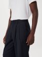 The Theo Pleated Baggy Pant in Deep Blue For Discount