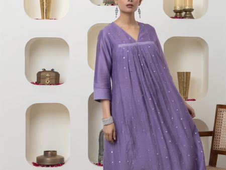 MAUVE MIRROR WORK KURTA SET Supply