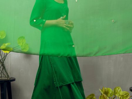 Aarsi Green Mirror Purple Embroidered Dupatta Online Sale