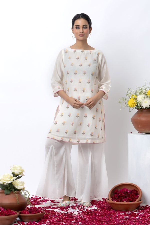 Embroidered chanderi sharara set Cheap