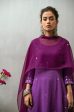 Aarsi Purple Mirror Purple Embroidered Dupatta Online