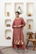 RUST CHANDERI KURTA SET For Sale