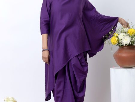 Purple chanderi skirt set For Sale