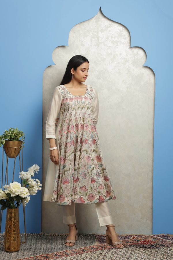 OFF WHITE EMBROIDERED ANARKALI Online