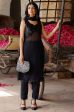 Black Sequin Georgette Kurta Set with Dupatta - Set of 3 For Cheap