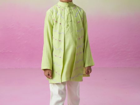 Lime Wire Kurta set For Cheap