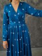 Indigo Bandhani Modal Satin Maxi Dress on Sale