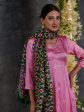 Pink Bandhani A-Line Modal Satin Kurta- Flared Pant Set with Dupatta (Set Of 3) Hot on Sale