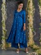 Indigo Bandhani A-Line Modal Satin Kurta- Flared Pant Set with Dupatta (Set Of 3) Online Hot Sale