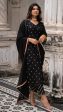 AMEE BLACK KURTA SET IN SILK Supply