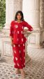 SAMAA CLAMP DYE CO-ORD SET IN RED on Sale